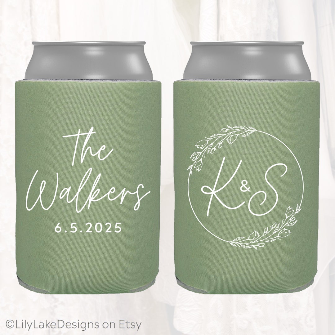 Personalized Wedding Can Cooler, Customized Wedding Favors