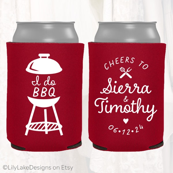 Personalized Barbecue Wedding Favors, I Do BBQ, Customized BBQ Wedding Shower Favors, BBQ Engagement Party Can Coolers, Grill Party, BBQ101