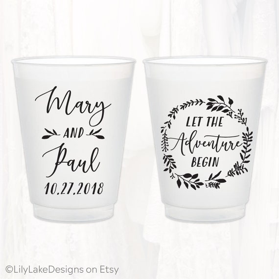 16 Oz. Personalized Frosted Christmas Cocktail Party Cups