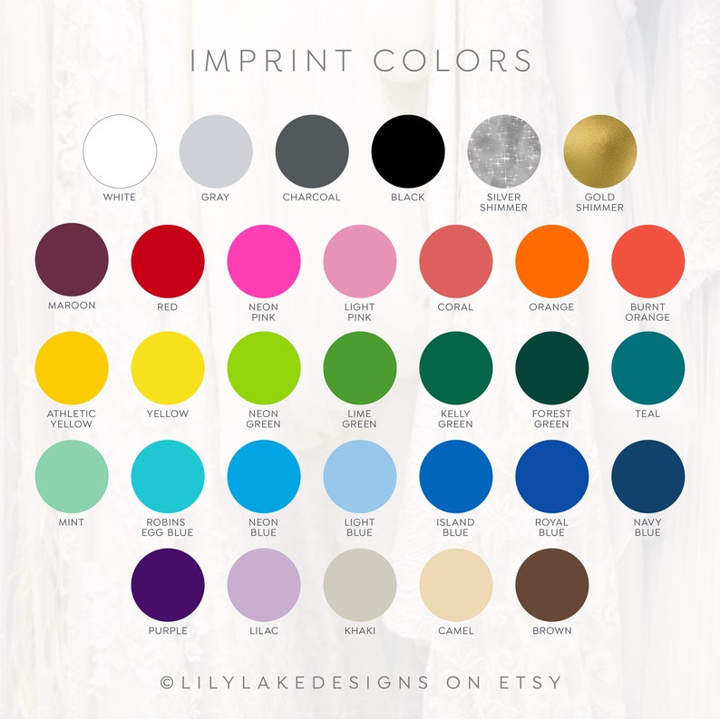 Puede incluir: Una tabla con 28 opciones de color diferentes para imprimir. Los colores est&aacute;n dispuestos en filas y columnas, con cada color representado por un c&iacute;rculo. Los colores incluyen blanco, gris, carb&oacute;n vegetal, negro, brillo plateado, brillo dorado, marr&oacute;n, rojo, rosa ne&oacute;n, rosa claro, coral, naranja, naranja quemado, amarillo atl&eacute;tico, amarillo, verde ne&oacute;n, verde lima, verde kelly, verde bosque, azul aguamarina, menta, azul huevo de robin, azul ne&oacute;n, azul claro, azul isla, azul real, azul marino, morado, lila, caqui, camel y marr&oacute;n.