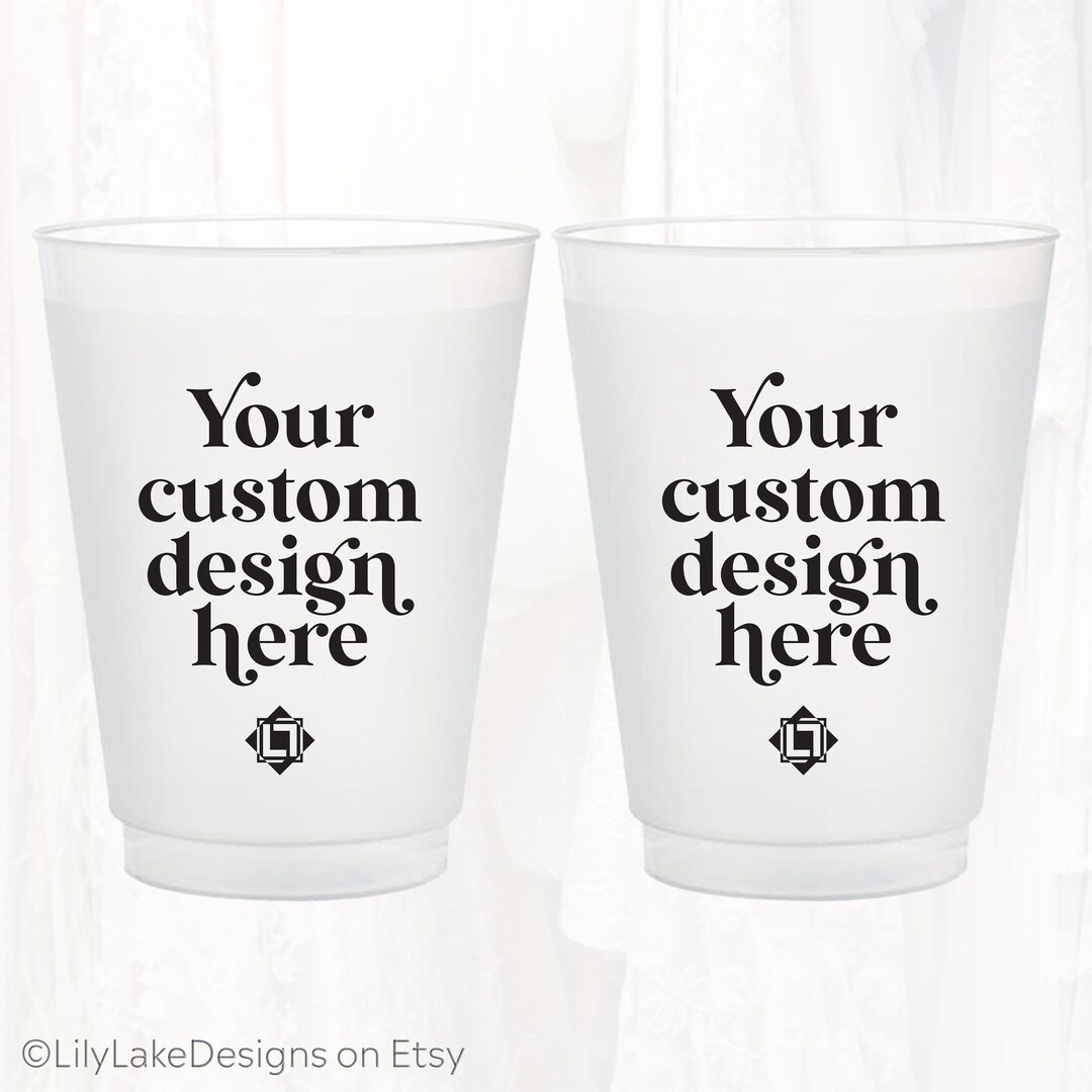 Custom Frosted Cups Personalized Party Cups Wedding Favors Event