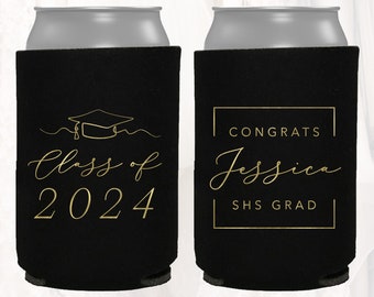 Personalized Graduation Party Favors, High School College Graduation Can Coolers Tassel Worth Hassle Custom Class of Grad Party, GRAD103