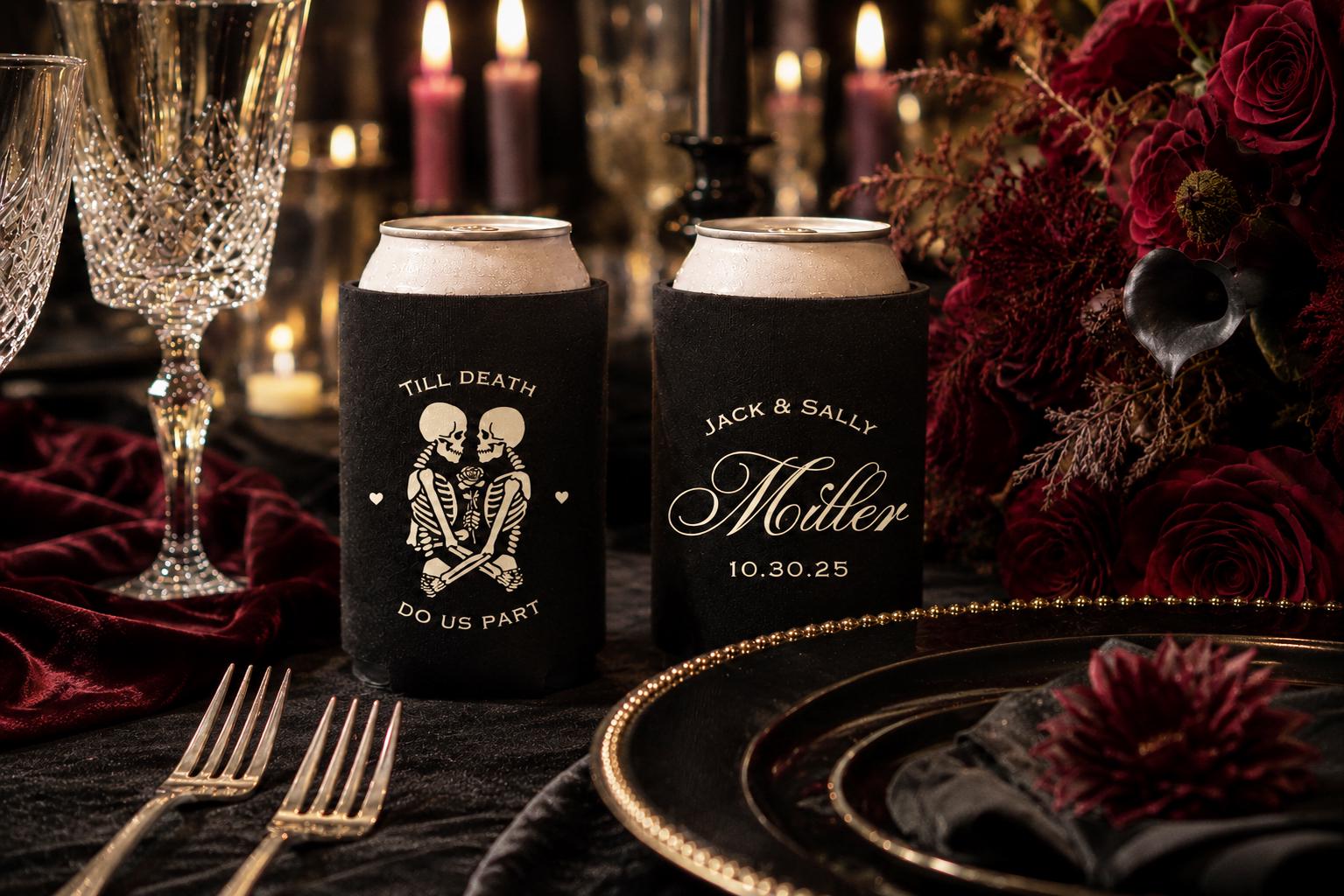 Personalized Halloween Wedding Favors, Custom Gothic Wedding Can
