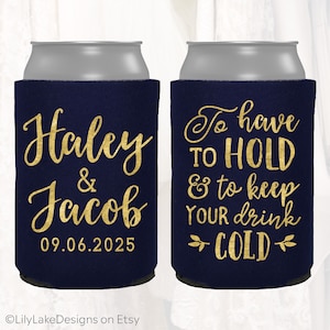 Personalized Wedding Favors, To Have To Hold and To Keep Your Drink Cold | Customized Wedding Can Coolers, Beverage Insulators Beer | TH103