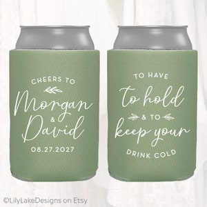 Personalized Wedding Favors, To Have To Hold To Keep Your Drink Cold, Customized Wedding Can Coolers, Monogram Insulator Beer Hugger, TH1016