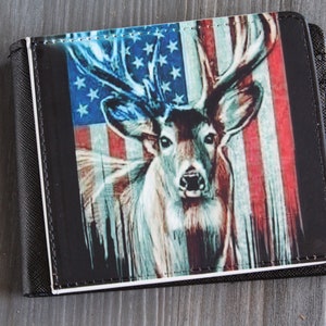 メンズ 鹿 アメリカ国旗 ウォレット