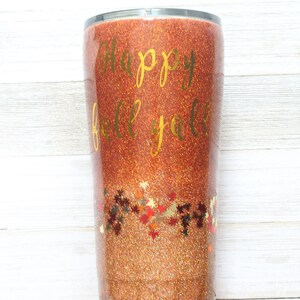 Happy Fall Yall Tumbler/ Fall leaves Tumbler