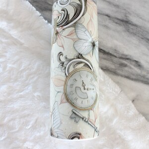 Vintage Clock Butterflies and Locks Sublimation Tumbler