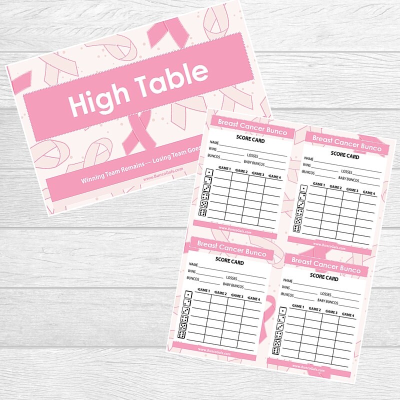 Breast Cancer Bunco Printables Etsy Breast Cancer Bunco Printables Etsy