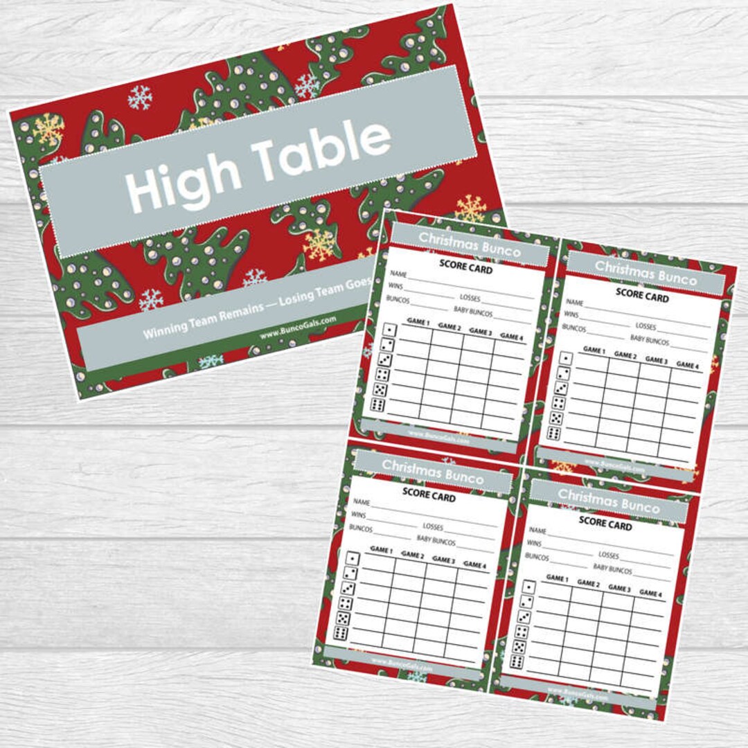 Christmas Bunco Printables - Etsy