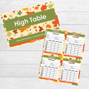 Fall Bunco Printables