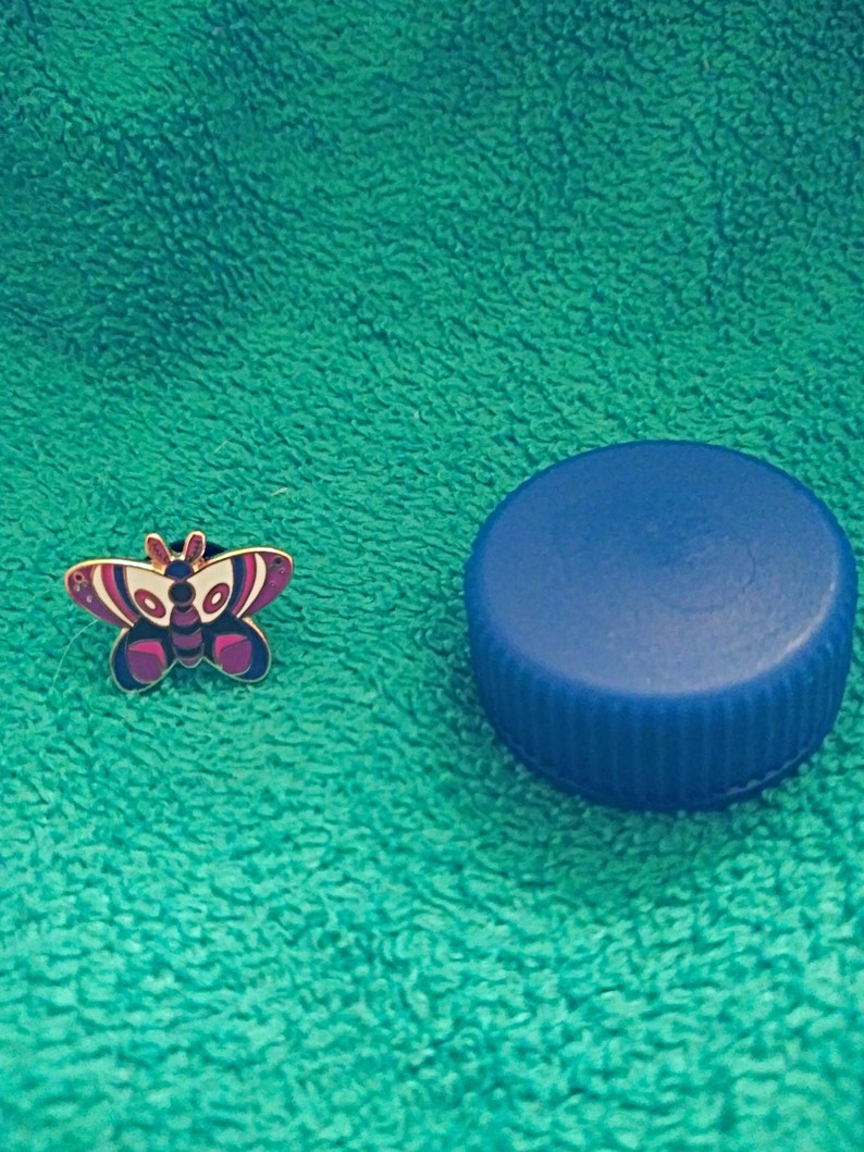Purple Blue Butterfly Moth Enamel Pin / Genderfluid Pride Flag/ Hairclip/ Magnet/ Pride/ Queer/ Colourful/Trans/Genderqueer/ Transgender image 4
