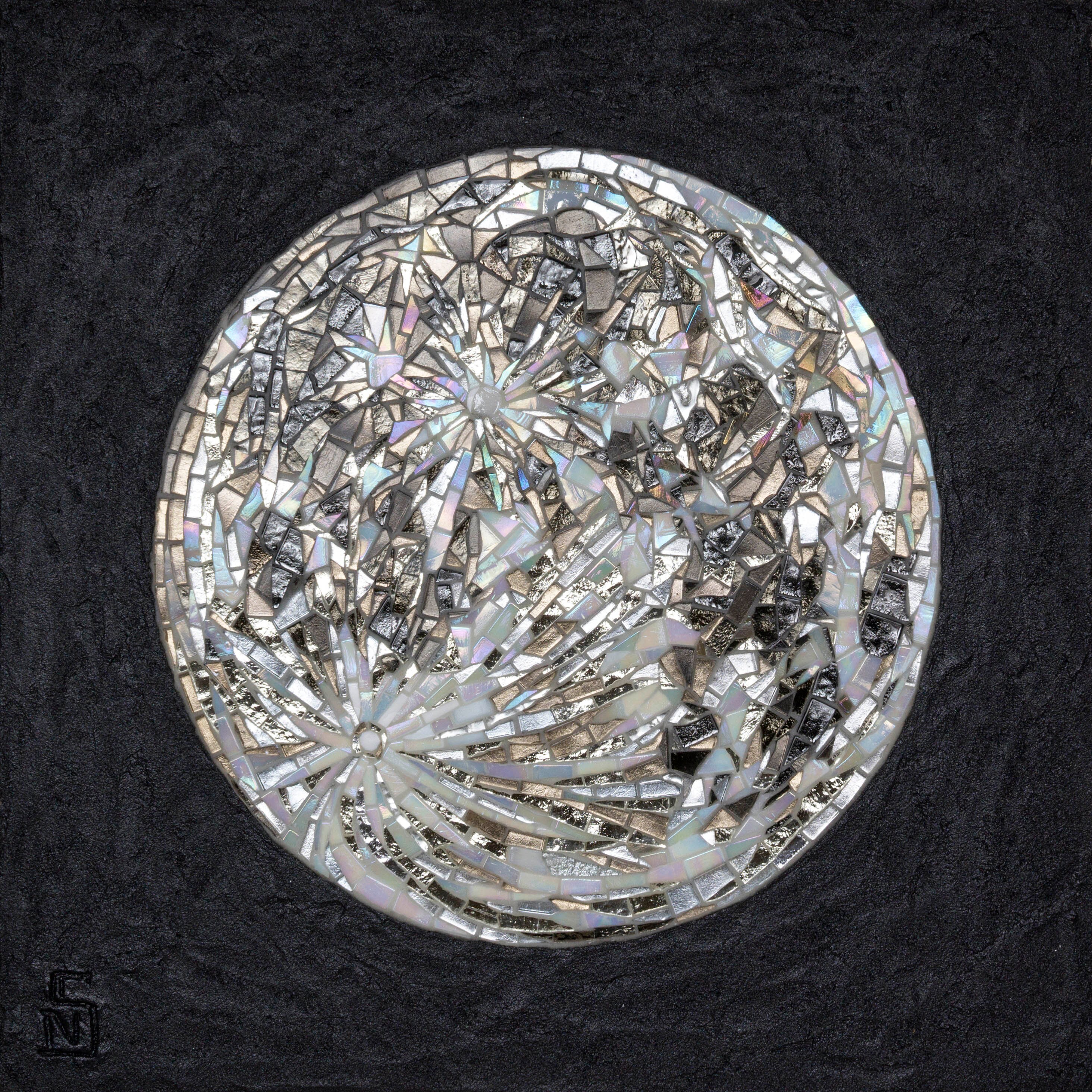Sparkling Moon wall art Mosaic art Full Moon room decor Etsy