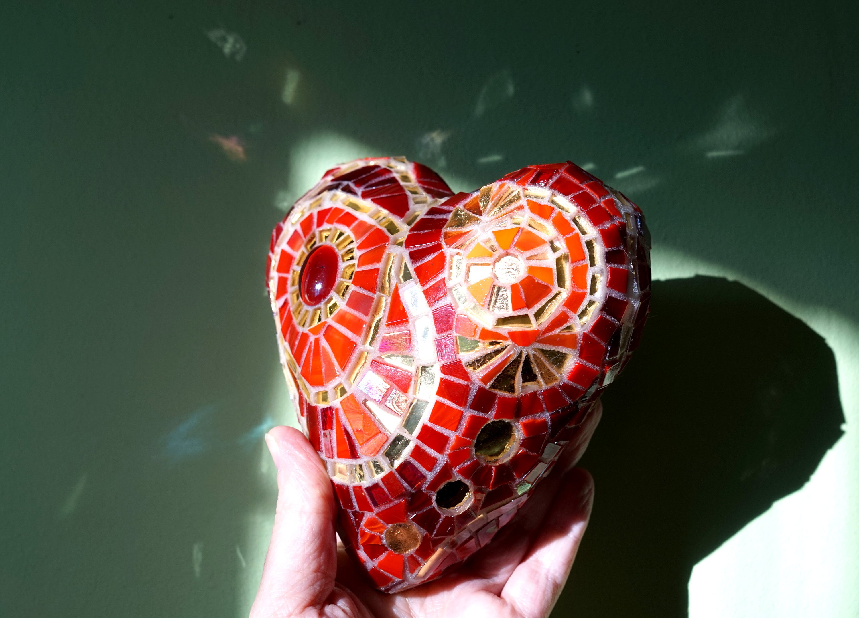 Mosaic heart Red heart ornament Mosaic Art Mosaic home decor Etsy