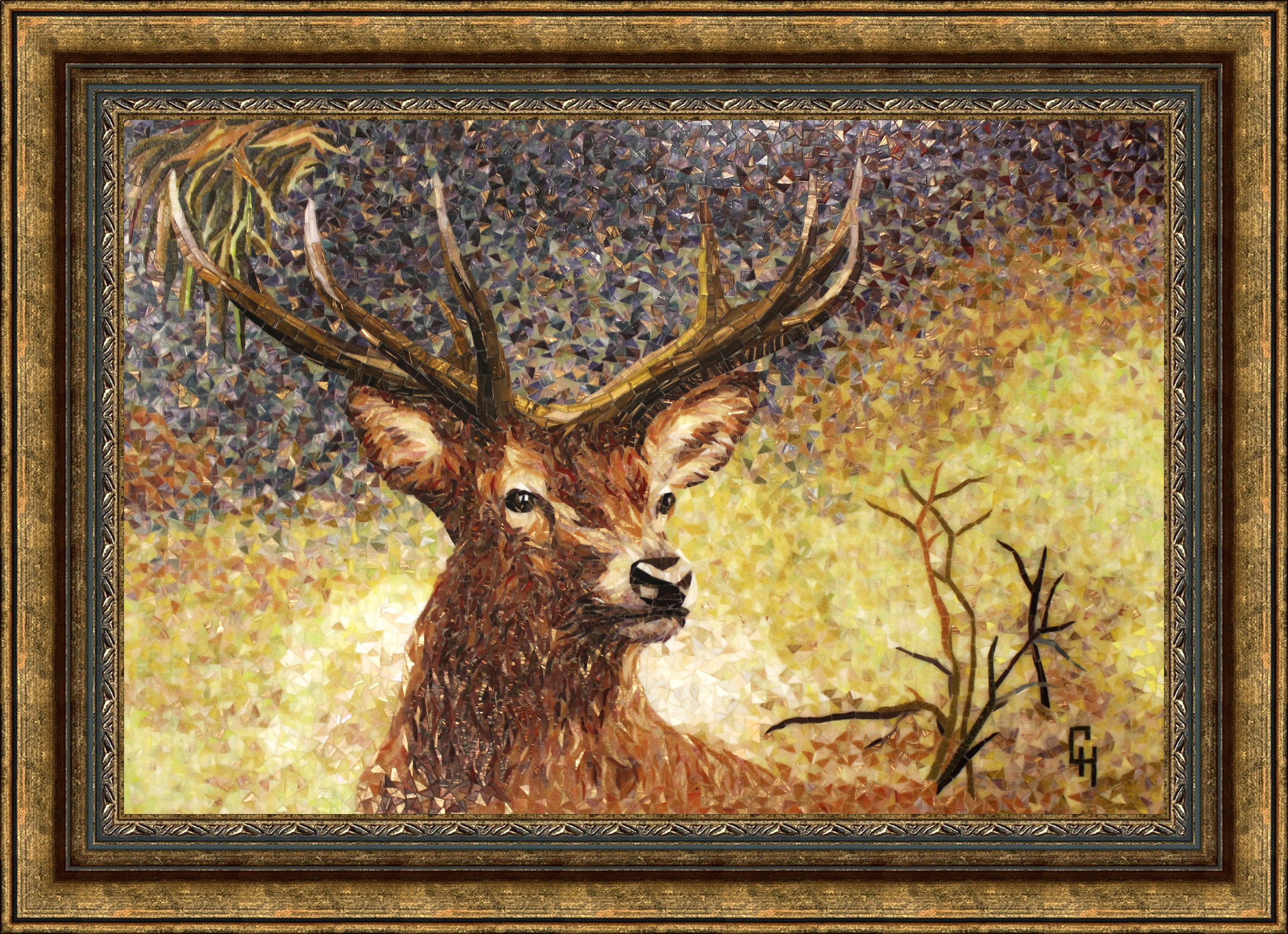 Deer head Mosaic wall panel Deer wall art Hunting art Etsy