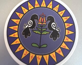 Wudan ~ Odin Hex Design 2" Round Sticker