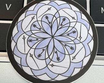 Fried ~ Frigg Deity Hex sign 2" Round Sticker