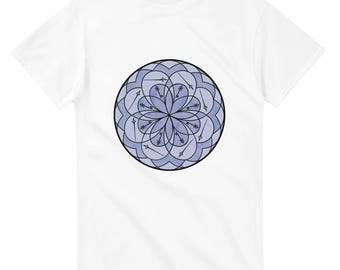 Freid ~ Frigg Hand drawn Hex Sign Design on Unisex Crewneck T-shirt | Gildan® 5000 White