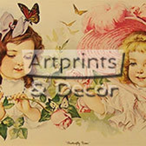 Butterfly Time - Art Print 34 x 9.5 Maud Humphrey