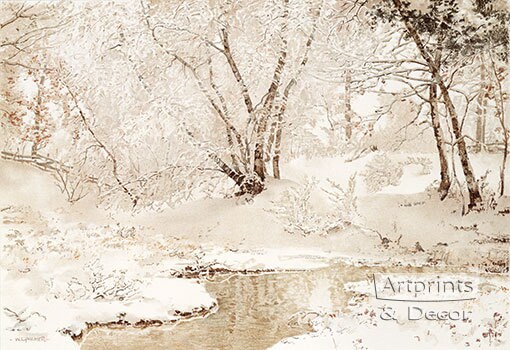 Winter Stream - Art Print - Etsy