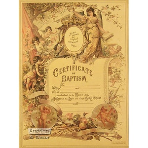 Certificado de Bautismo - Art Print