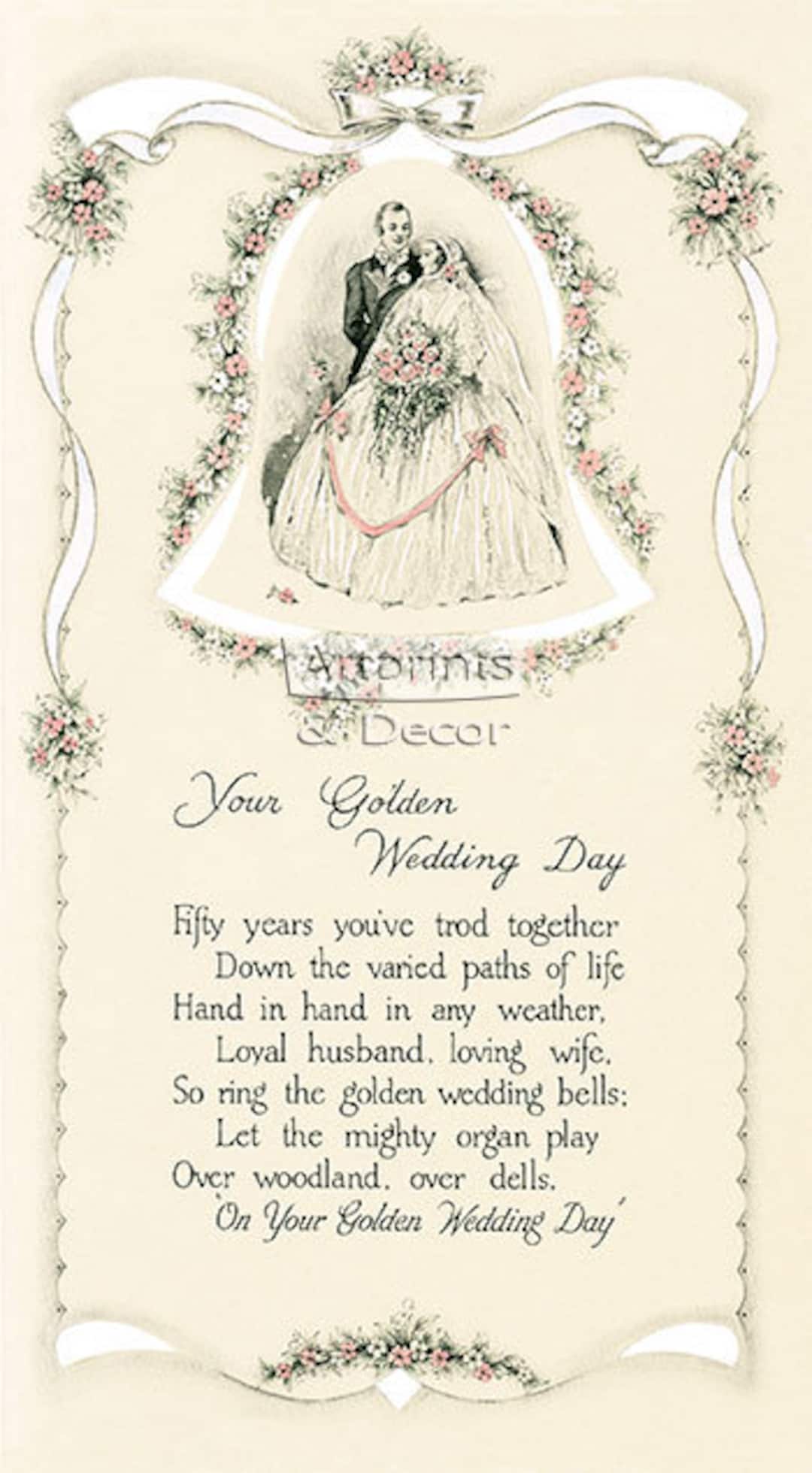 Your Golden Wedding Day Art Print Etsy