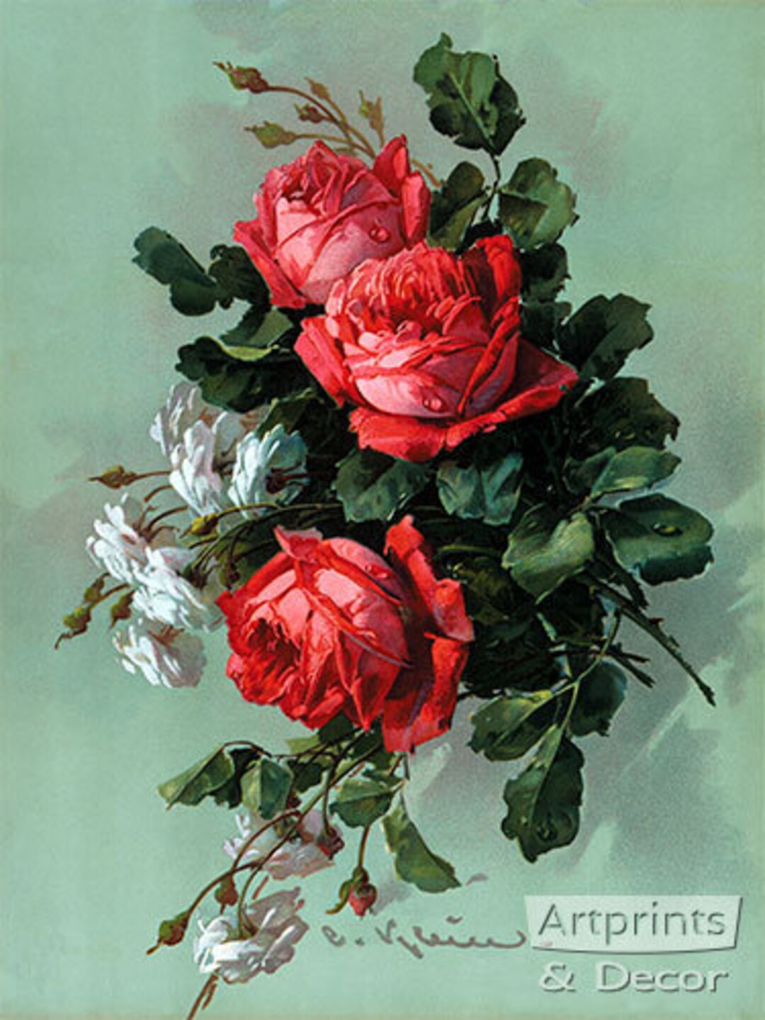 Red White Roses Abstract Red & White Roses - Art Print - Etsy