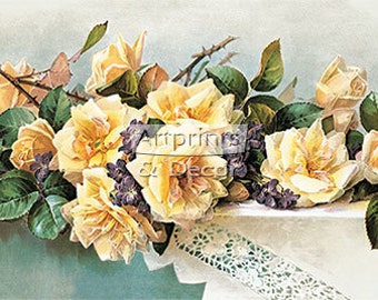 Cluster of Beauties by Paul de Longpre Vintage Floral Art Print (28 x 12)