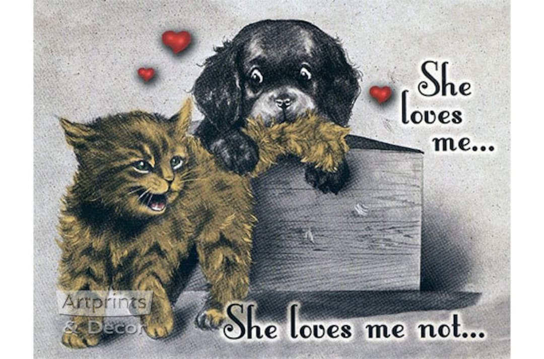 She Loves Me, She Loves Me Not - Art Print - Etsy Canada