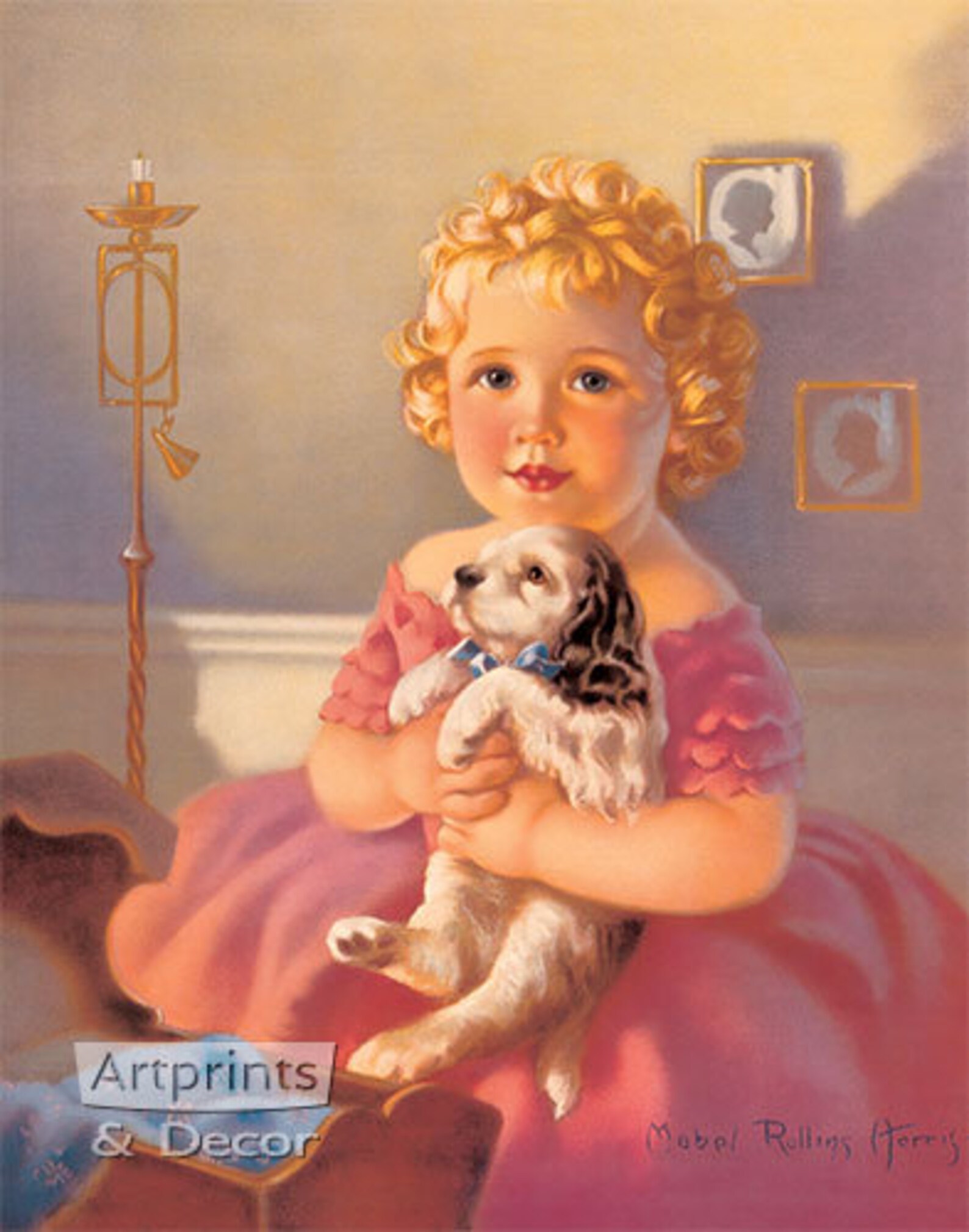 Bedtime for Puppy Art Print Mabel Rollins Harris by 11 X 14 Inches Etsy