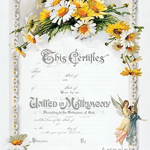 Daisies Heiratsurkunde