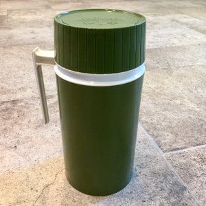Vintage Green Pint Size Thermos a Brand of Vacuum Jar, Vintage Thermos, Vintage Pint Size Thermos, Vintage Green Thermos, Vintage Thermos
