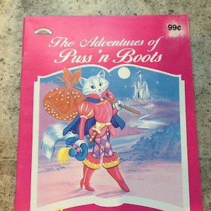 Vintage 1992 The Adventures of Puss n Boots Storybooks to Read & Color Coloring Book, 1990&#39;s Puss N Boots, Vintage Puss N Boots Book
