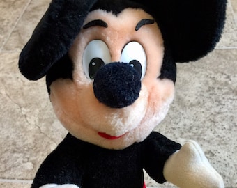 Vintage Walt Disney Mickey Mouse Stuffed Animal – 9” Plush Toy – Classic Disney Collectible