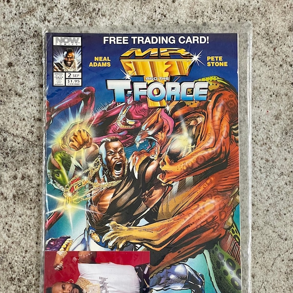 Vintage 1993 Mr. T and the T-Force Comic Book with Free Mr. T Trading Card, Mr. T, Mr. T and T- Force, Vintage Mr. T, 1990's Comic Books