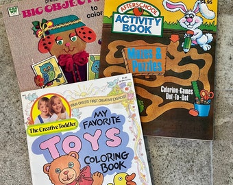 Vintage Children’s Coloring & Activity Books Lot of 3 | 1971–1992 | Unused Pages