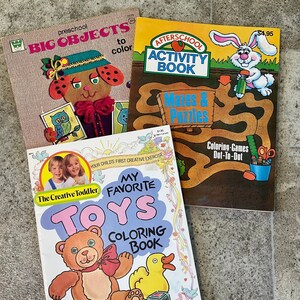 Vintage Color and Activity Children&#39;s Books, 1980&#39;s Coloring Book, 1970&#39;s Coloring Book, 1990&#39;s Coloring Book, Kids Coloring Book