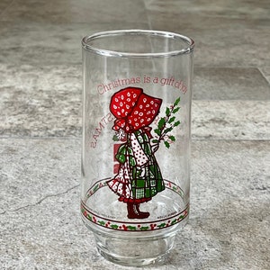 Vintage American Greetings Holly Hobbie Coca Cola Drinking Glass, Vintage Holly Hobbie Glasses, Vintage Holly Hobbie Coca Cola Glass