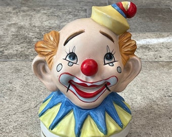 Vtg. Miniature Clown Jack In The Box Spring Bobble Head