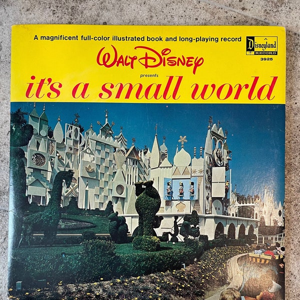 Vintage 1964 Walt Disney's It's A Small World Vinyl Record Album with Book, 1960's Spoken Word, It's A Small World, 1960's Disney Record