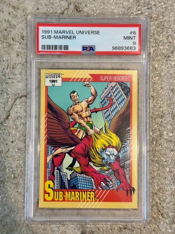 Marvel Comics トレーディングカード　マーベル　アメコミ 1991 Marvel Sub-mariner #6 PSA 9 Graded Comic Trading Card