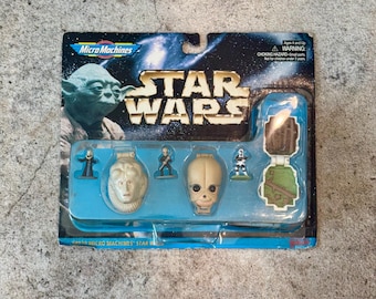 Vintage 1996 Star Wars Micro Machines Figures by Galoob | Bib Fortuna Figrin D’an Scout Trooper | Sealed