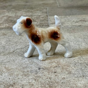 Vintage Fox Terrier Ceramic Dog Figurine, Vintage Fox Terrier Figurine, Vintage Fox Terrier, Vintage Terrier Dog Figurine, Fox Terrier Japan