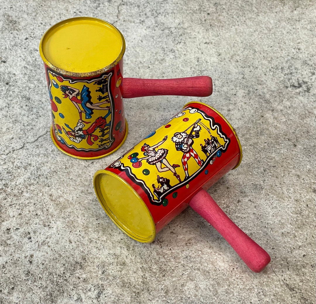 Vintage Kirchhof Tin Noisemakers Set of 2 • Life of the Party Metal ...