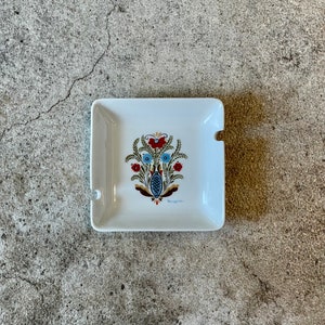 Vintage Berggren Swedish Floral Cigarette Ashtray, Vintage Berggren Ashtray, Vintage Berggren Swedish Ashtray, Berggren Floral Ashtray