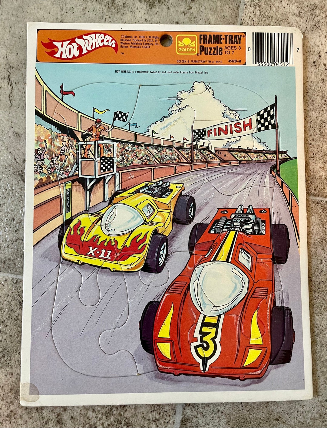 Vintage 1986 Mattel Hot Wheels Frame Tray Puzzle, 1980's Hot Wheels, Vintage Hot Wheels Puzzle