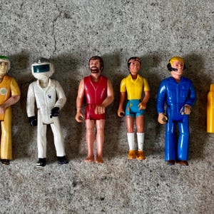 Five Vintage 1970s Fisher Price Action Figures – Mixed Condition