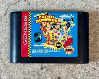 Vintage Sega Genesis The Incredible Crash Dummies Game Cartridge - Flying Edge - 16-Bit Tested Retro 90s Sega Game