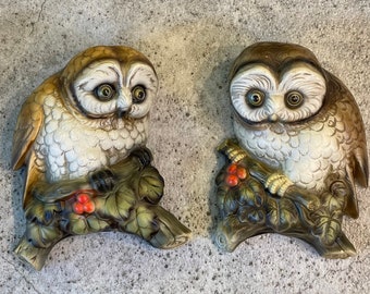 Vintage Gold Tone Owl Figurines - Set of 3 Retro Metal Owl Decor