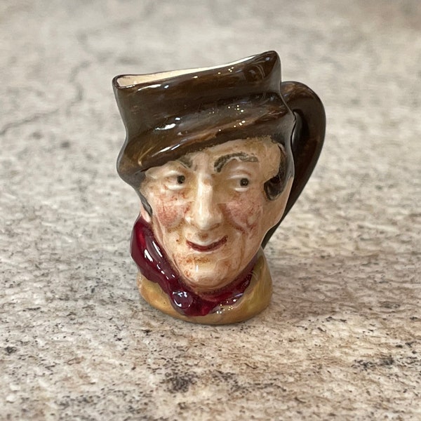 Vintage Sam Weller the Irish Man Miniature Toby Jug by Royal Doulton, Vintage Royal Doulton Head Mug, Vintage Miniature Toby Mug